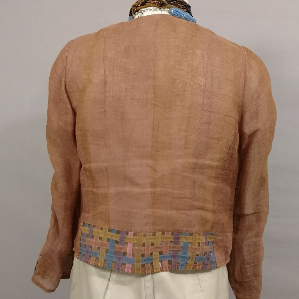 Artsy Hemp Linen Lightweight Jacket / Top High Quality & Unusual Sheer n Natural - Picture 2 of 8